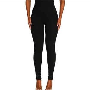 NAKED WARDROBE MICRO RIBBED LOUNGE LEGGING BLACK- Size XS